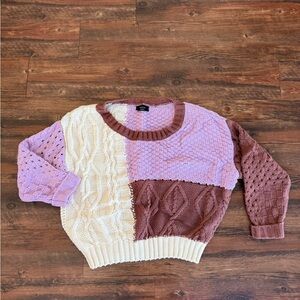 Vici Multicolor Cable Knit Sweater